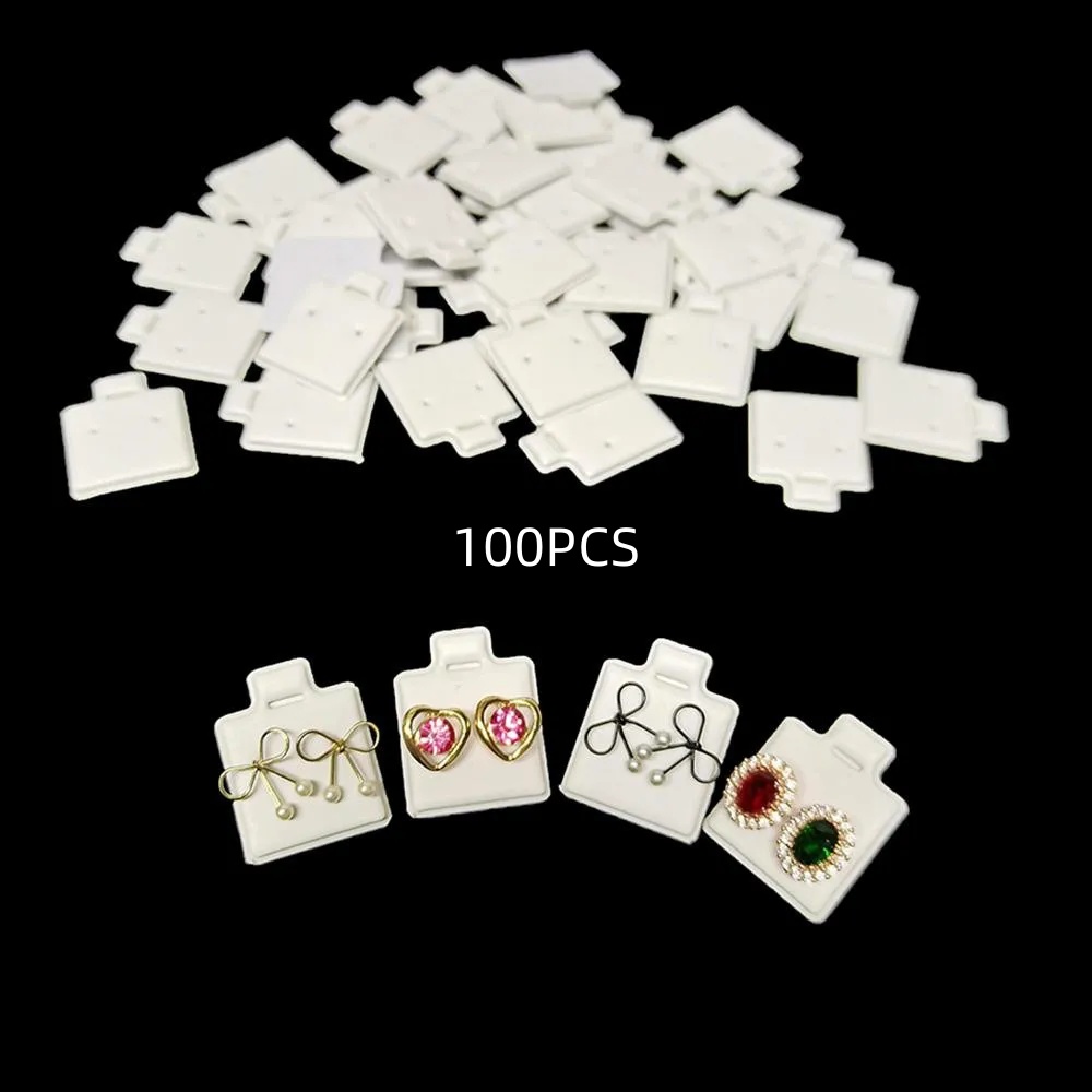 Body Jewelry Display - 100Pcs White Earring Display Cards 2.5x3cm