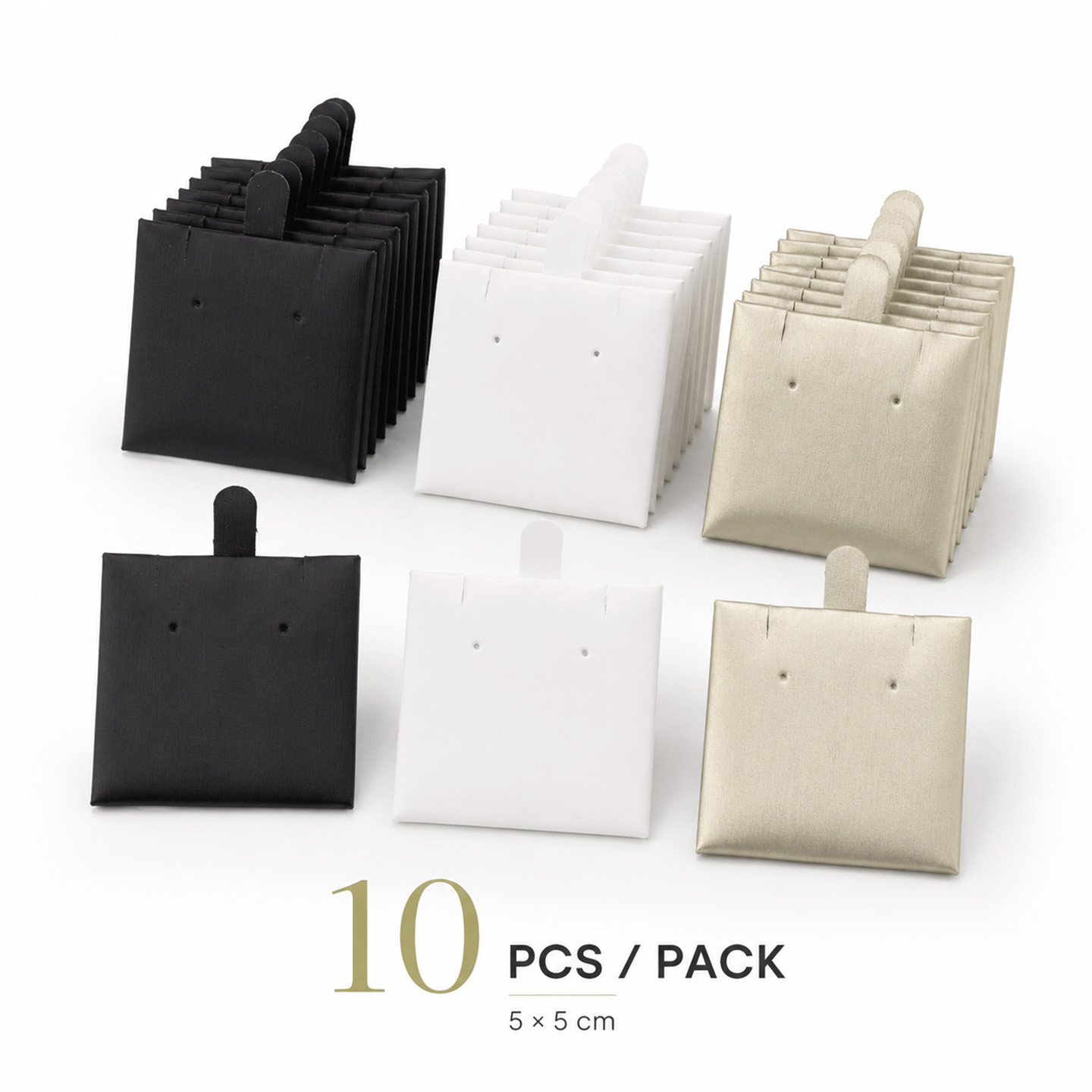 Body Jewelry Display - 10 Pcs PU Leather Earring Card