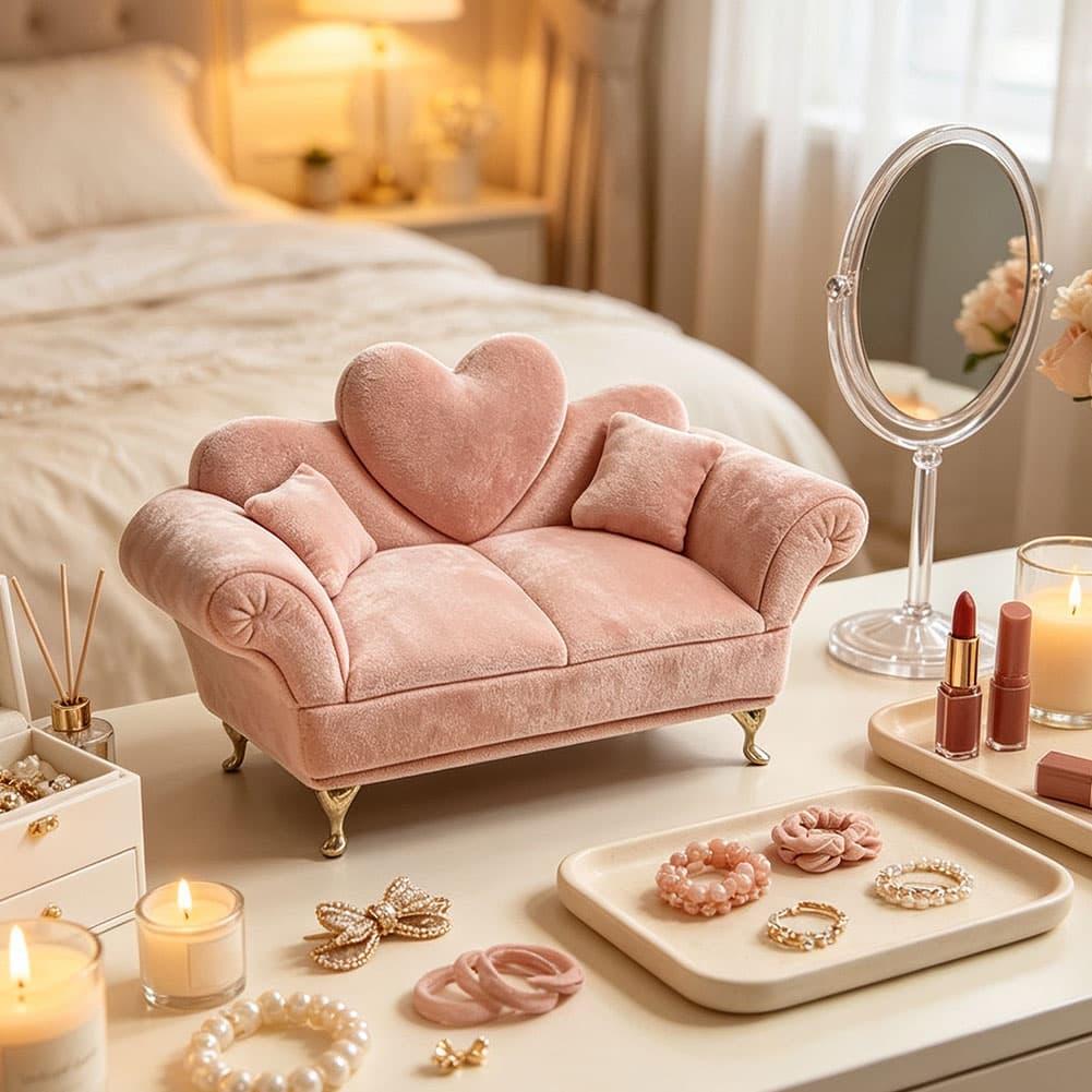 Body Jewelry Display - Elegant Fabric Sofa Shaped Jewelry Box
