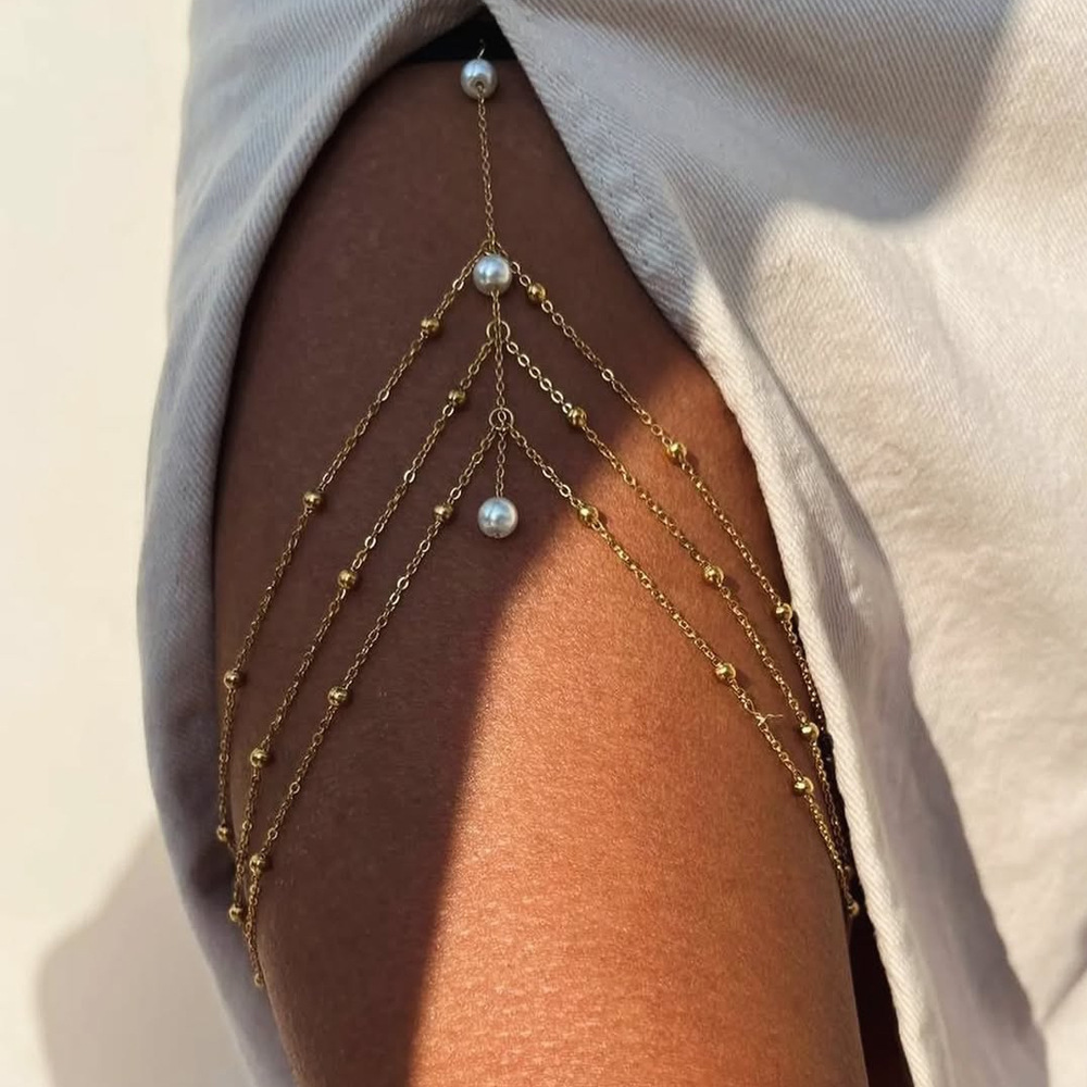 Pearl Thigh Chain for Women Ad - Body Jewelry Thigh Chain 评论和价格