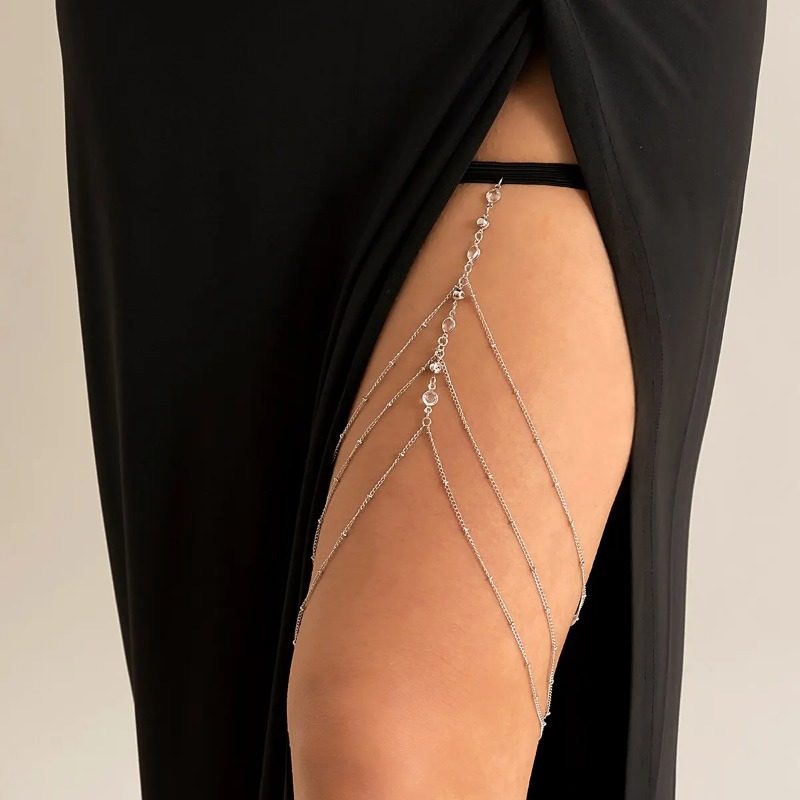 Women Summer Sexy Tassel Multi - Body Jewelry Thigh Chain 评论和价格