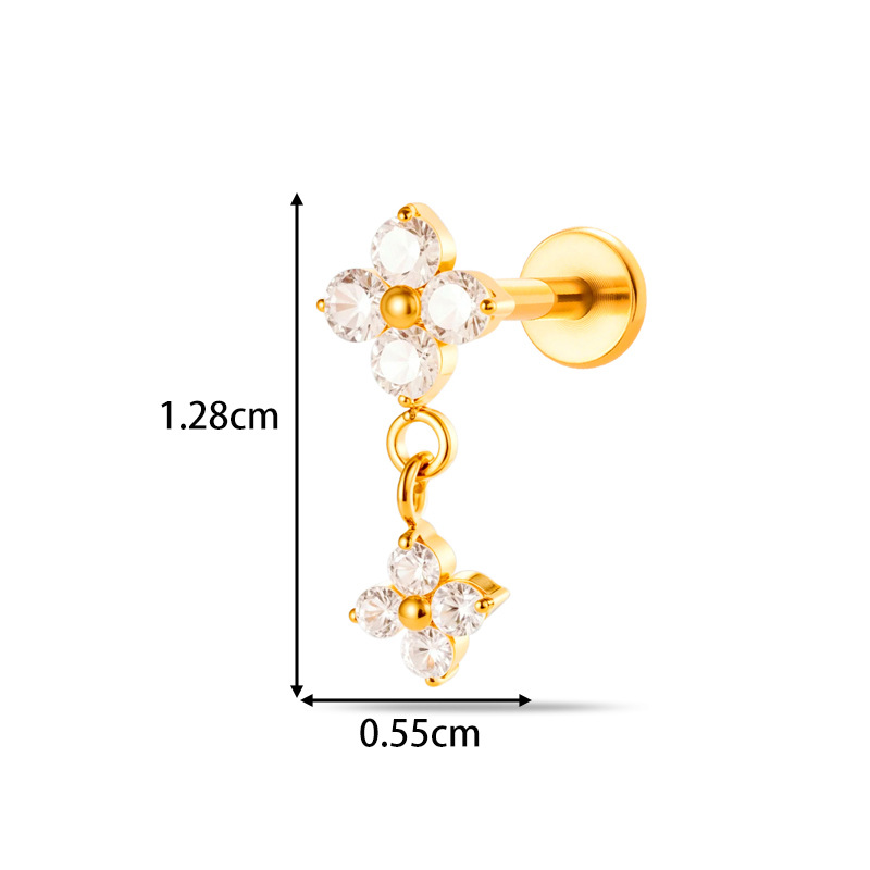 1PC G23 Titanium 16G Labret St - Body Jewelry Threadless 评论和价格
