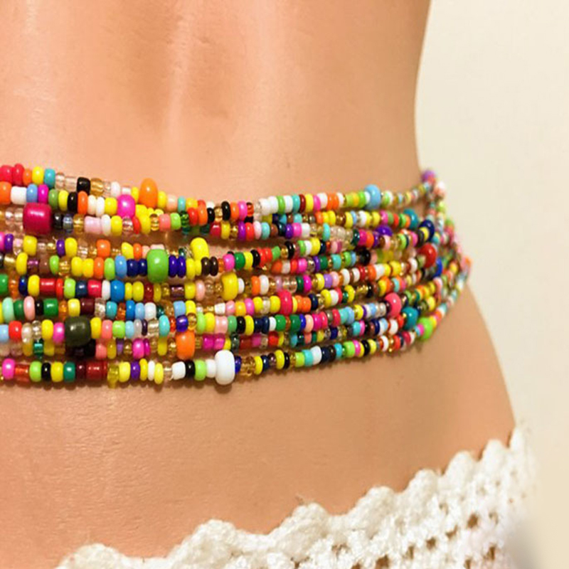 Women Layered Beaded Belly Cha - Body Jewelry For You 评论和价格